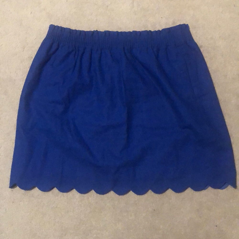 J Crew Factory royal blue scalloped hem skirt